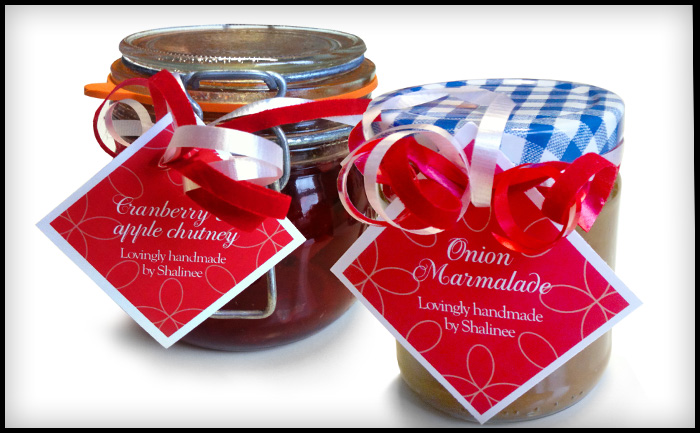 Shalinee's Christmas preserves labels