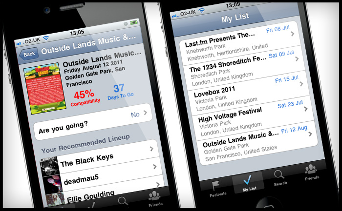 Last.fm Festivals iPhone app