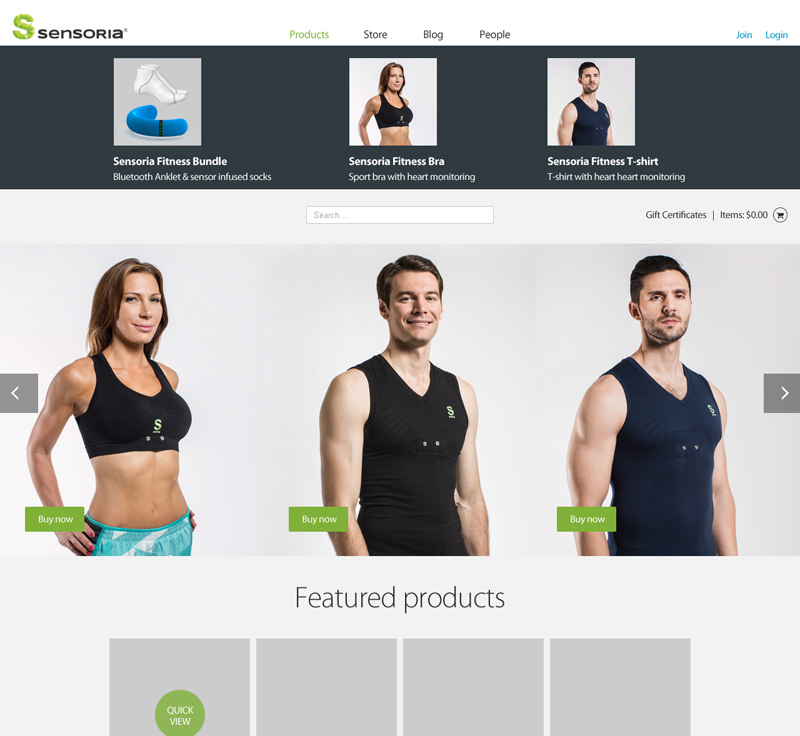 Sensoria Fitness web UX and UI